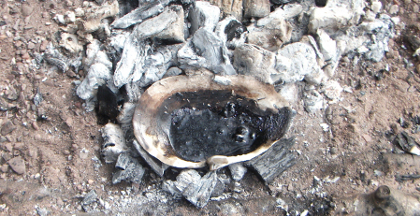 Aceramic production of birch bark tar